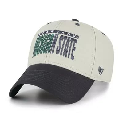 Unisex '47 Gray/Black Michigan State Spartans Half Block Text MVP Adjustable Hat