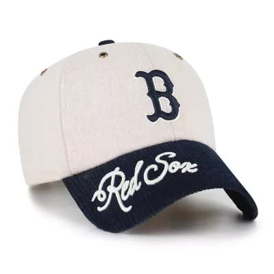 Men's '47 Natural/Navy Boston Red Sox Rope Script Clean Up Adjustable Hat