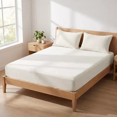 Fitted Sheet Solid Polyester Bed Sheets Wear-resistant