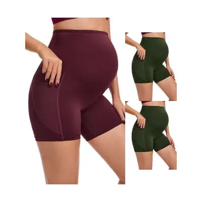 3 Packs Maternity Shapewear Shorts Mid Thigh Pregnancy Underwear Belly Support High Waist Boyshort