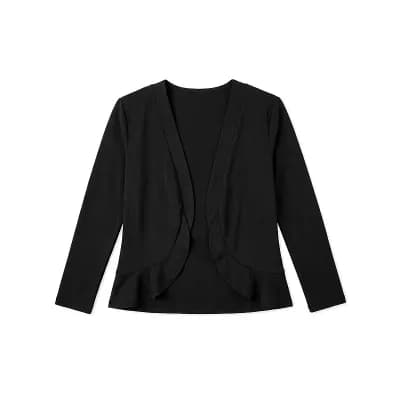 Girls Ruffle Shrug Open Front Cropped Bolero Cardigan for Kids