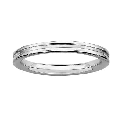 Stacks & Stones Sterling Silver Grooved Stack Ring
