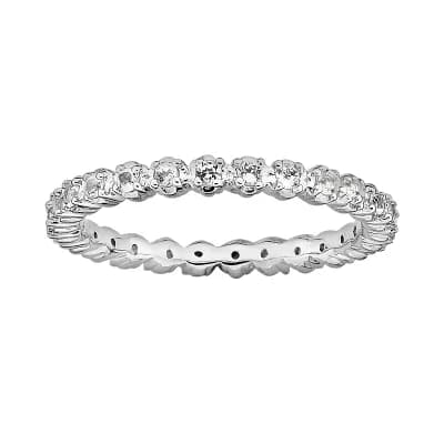 Stacks & Stones Sterling Silver White Topaz Stack Ring