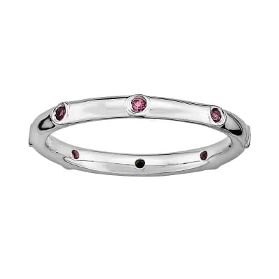 Stacks & Stones Sterling Silver Rhodolite Garnet Stack Ring