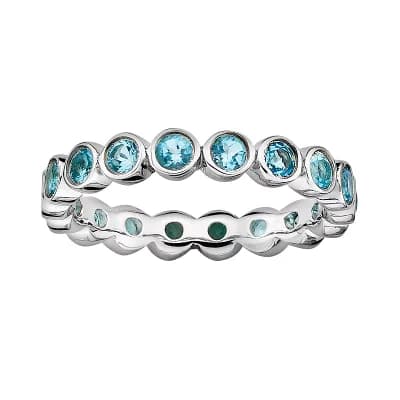 Stacks & Stones Sterling Silver Blue Topaz Stack Ring