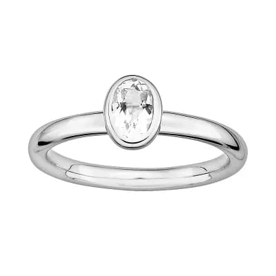 Stacks & Stones Sterling Silver White Topaz Stack Ring