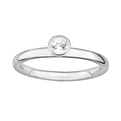 Stacks & Stones Sterling Silver White Topaz Stack Ring
