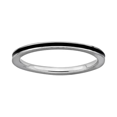 Stacks & Stones Sterling Silver Black Enamel Stack Ring