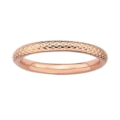 Stacks & Stones 18k Rose Gold Over Silver Cable Stack Ring