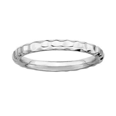 Stacks & Stones Sterling Silver Hammered Stack Ring