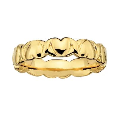 Stacks & Stones 18k Gold Over Silver Heart Stack Ring