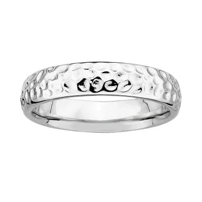 Stacks & Stones Sterling Silver Hammered Stack Ring