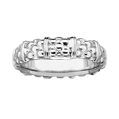 Stacks & Stones Sterling Silver Textured Stack Ring