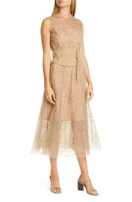 Sequin Tulle Midi Dress