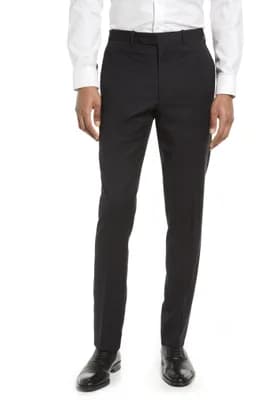 Flat Front Stretch Wool Trousers