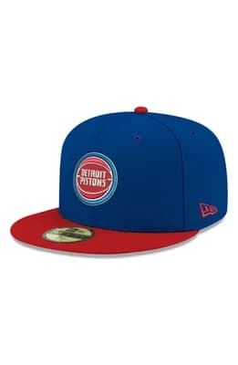 Men's New Era Blue Detroit Pistons Official Team Color 2Tone 59FIFTY Fitted Hat