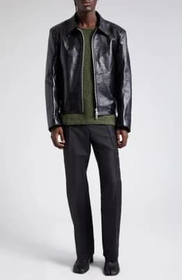 Boxy Mini Leather Jacket
