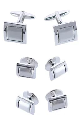 The Plaza Square Cuff Link & Stud Set