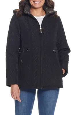 Quilted Jacket with Removable Hood