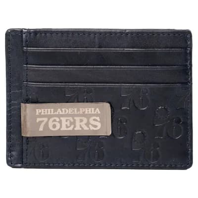 Navy Philadelphia 76ers Sanford Front Pocket Wallet with Money Clip