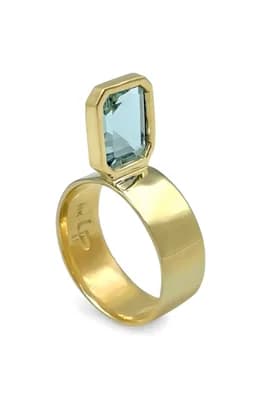 Perched Setting Aquamarine Ring