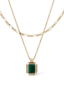 Layered Necklace Set - Temple Green
