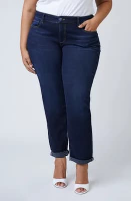 High Waist Straight Leg Boyfriend Jeans
