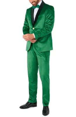 Verdant Green Velvet Tuxedo & Bow Tie Set