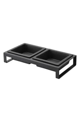 Short Elevated Double Bowl Pet Diner