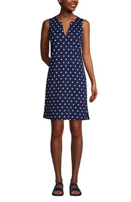 Long Cotton Jersey Sleeveless Swim Cover-up Dress Print