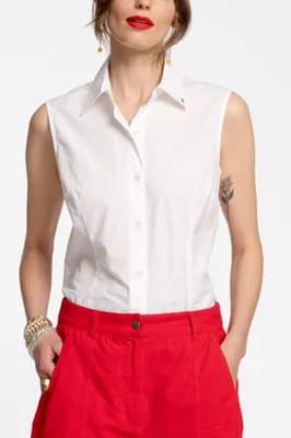 Lizzie Pointed Collar Shell Cotton