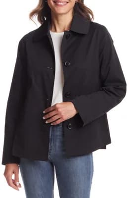 Button Front Water Resistant Raincoat