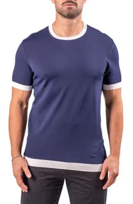 Short Sleeve Ringer Sweater