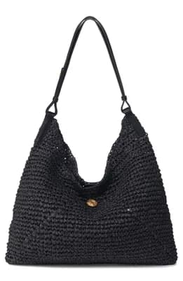 Raffia Triangle Shoulder Bag