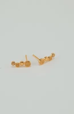 Tiered Etched Round Stud Earring