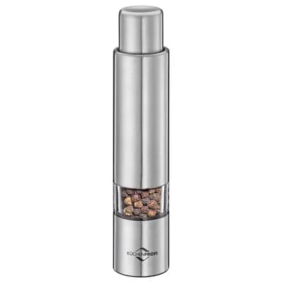 Pepper Push Mill Grinder, Stainless & Acrylic