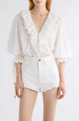 Ruffle Cotton Voile Top