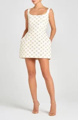 Sofia Diamond Print Cocktail Minidress