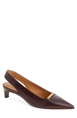 Pointed Toe Kitten Heel Slingback Pump