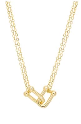 Double Chain Interlocking Link Necklace