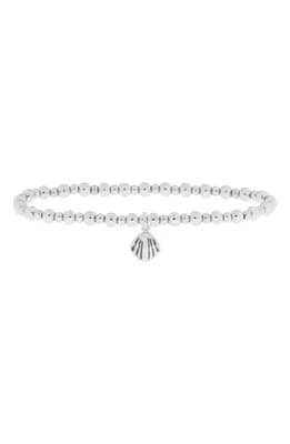 Clam Shell Charm Ball Stretch Bracelet