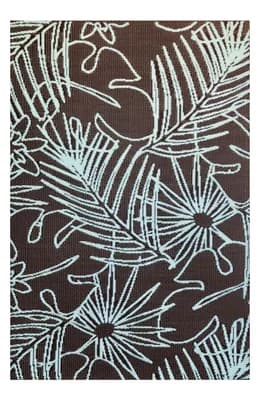 Palm Leaf Teal & Brown