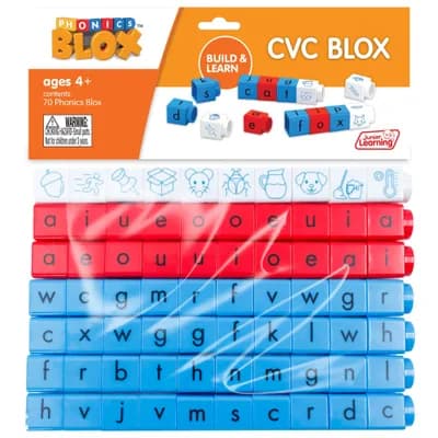 Phonics Cvc Blox Set, 70 Colorcoded Blocks