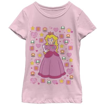 Girl's Nintendo Princess Peach Girls Rule Graphic T-Shirt