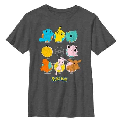 Boy's Pokemon Character Circles Graphic T-Shirt