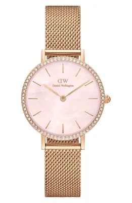 Petite Lumine Mesh Strap Watch, 28mm