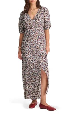 Puff Sleeve Empire Waist Maxi Dress
