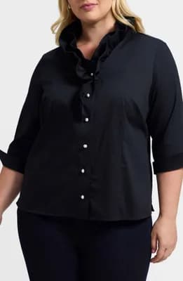 Edith Ruffle Button-Up Shirt