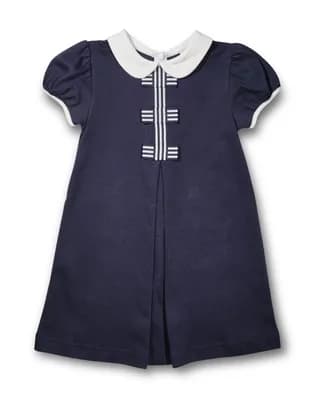 Knit Dress With Stripe Ribbon Bows