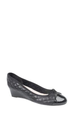 Cap Toe Quilted Wedge Pump
